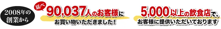 20,000人のお客さま、350以上の飲食店